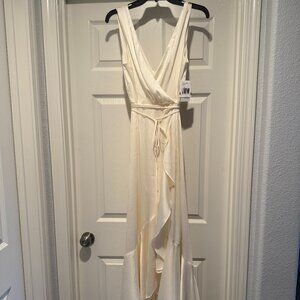 Taylor NWT Long Off-White Dress in Size 8